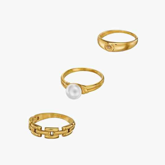gigi, pearl und riva ring product picture weißer Hintergrund