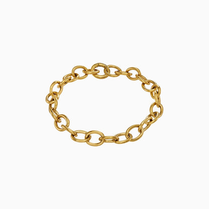 oval bracelet in gold product picture on white background