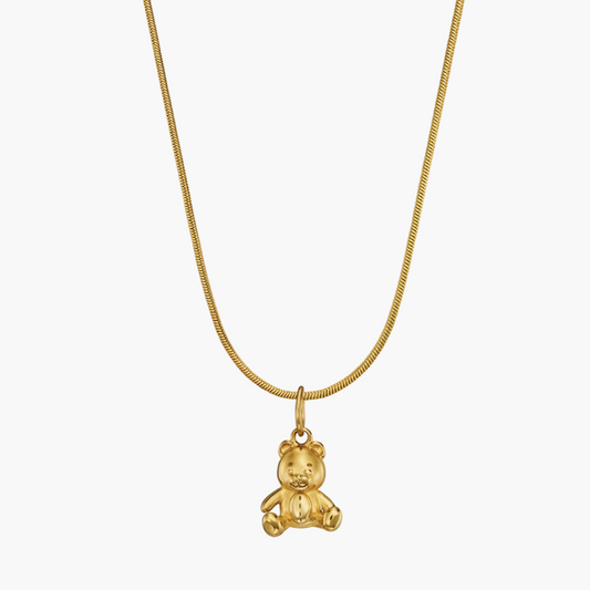 Halskette Teddy gold auf Hintergrund weiß